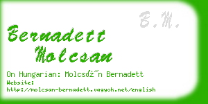 bernadett molcsan business card